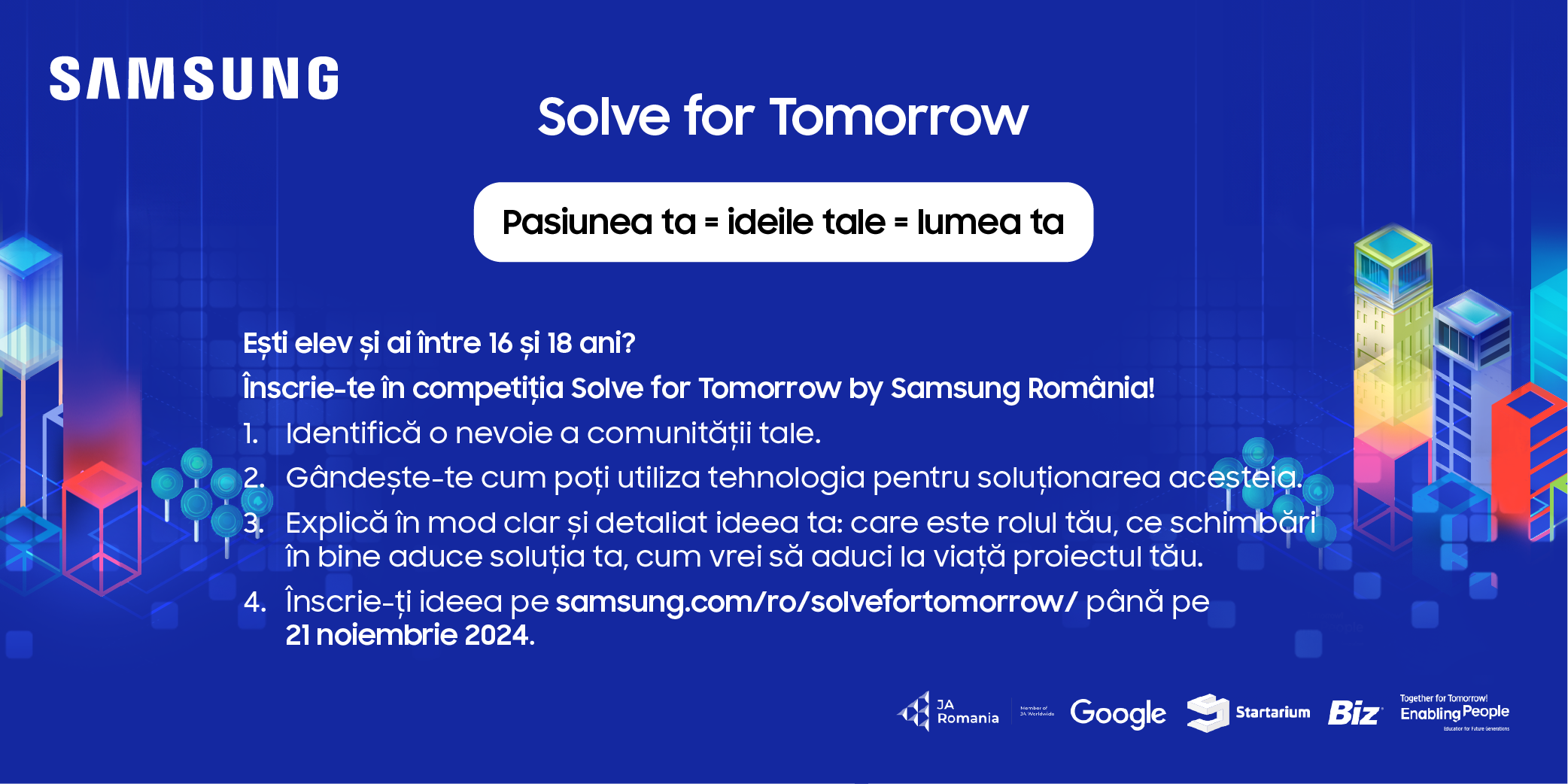 Ultimele două săptămâni pentru înscrierea în competiția Solve for Tomorrow