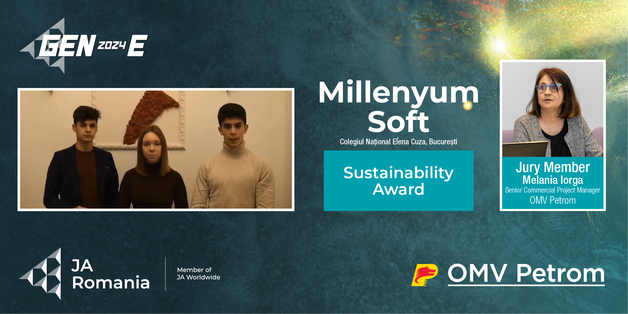 ECHIPELE VIRTUSTIL – LICEUL TEORETIC MIRCEA ELIADE, ÎNTORSURA BUZĂULUI, ȘI MILLENYUM SOFT – COLEGIUL NAȚIONAL ELENA CUZA, BUCUREȘTI, AU CÂȘTIGAT SUSTAINABILITY AWARD, SUSȚINUT DE OMV PETROM